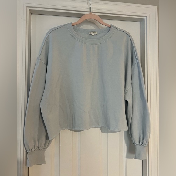 Z Supply Tops - Z Supply Sky Blue Cropped Sweatshirt